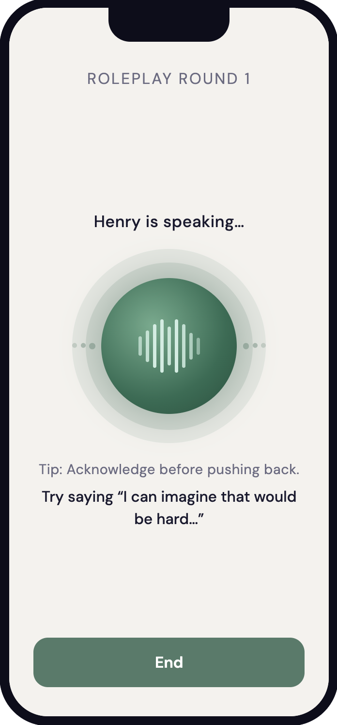Roleplay screen